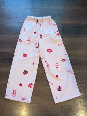 Hello Kitty XXS pink Valentine's Day wide leg sweatpants